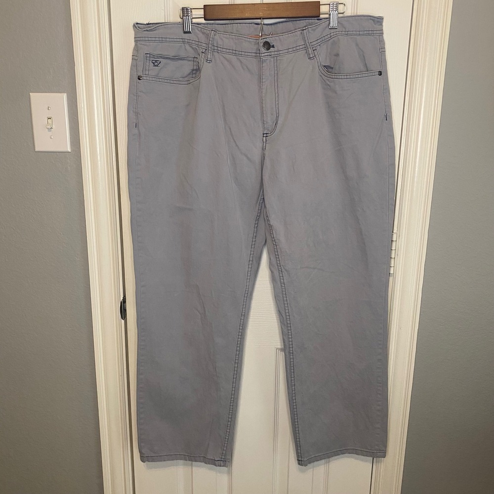 English Laundry‎ Mens 40x30 Grey 5-Pocket Stretch Twill Pants Straight Leg